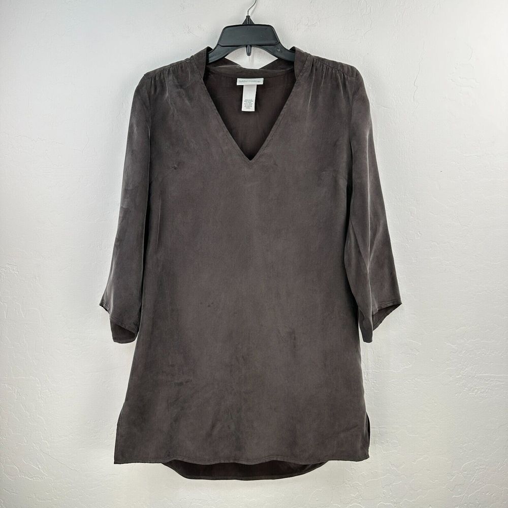 Soft Surroundings Top Womens XS Gray Flowy Office Work Church Lightweight